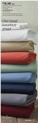 JC Penney Fieldcrest 500TC Egyptian Cotton Queen Sheet Set offer