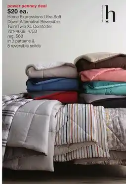 JC Penney Home Expressions Ultra Soft Down-Alternative Reversible Twin/Twin XL Comforter offer