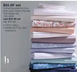 JC Penney Home Expressions Cool And Crisp Cotton Percale Twin Sheet Set offer