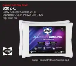 JC Penney Sealy All Night Cooling 2-Pk. Standard/Queen Pillows offer