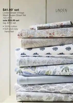 JC Penney Linden Street Vintage Wash Queen Sheet Set offer