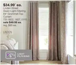 JC Penney Linden Street Gwen Light-Filtering 84 Grommet-Top Curtain offer