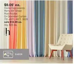 JC Penney Home Expressions Remy 84 Sheer Rod-Pocket Or Grommet Curtain offer
