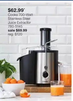 JC Penney Cooks 700-Watt Stainless Steel Juice Extractor offer