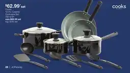 JC Penney Cooks 13-Pc. Ceramic Cookware Set offer