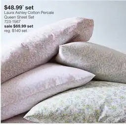 JC Penney Laura Ashley Cotton Percale Queen Sheet Set offer