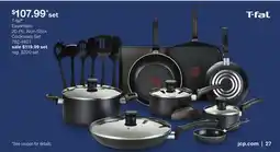 JC Penney T-fal Essentials 20-Pc. Non-Stick Cookware Set offer