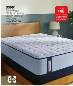 JC Penney Sealy Briggs 13 Firm Tight Top Queen Mattress offer
