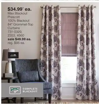 JC Penney Max Blackout Prescott 100% Blackout 84 Grommet-Top Curtains offer