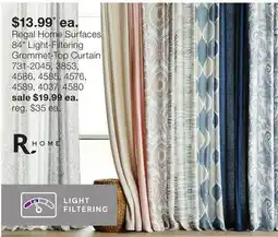 JC Penney Regal Home Surfaces 84 Light-Filtering Grommet-Top Curtain offer