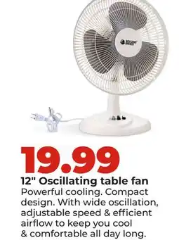 Hy-Vee 12 Oscillating table fan offer