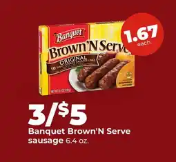 Hy-Vee Banquet Brown'N Serve sausage offer