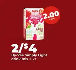 Hy-Vee Hy-Vee Simply Light drink mix offer