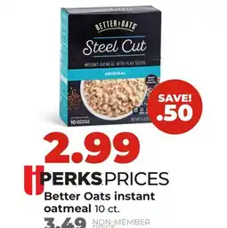 Hy-Vee Better Oats instant oatmeal offer
