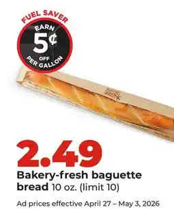 Hy-Vee Bakery-Fresh Baguette Bread offer