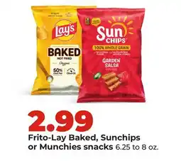 Hy-Vee Frito-Lay Baked, Sunchips or Munchies snacks offer
