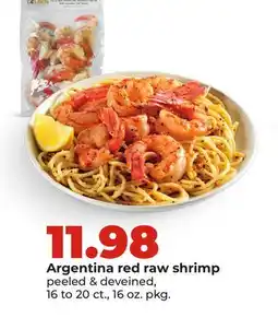 Hy-Vee Argentina red raw shrimp offer