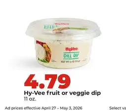 Hy-Vee Hy-Vee fruit or veggie dip offer