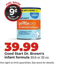 Hy-Vee Good Start Dr. Brown's infant formula offer