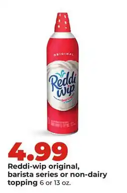 Hy-Vee Reddi-wip original, barista series or non-dairy topping offer