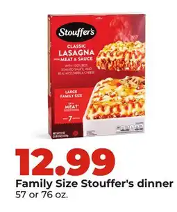 Hy-Vee Family Size Stouffer's dinner offer