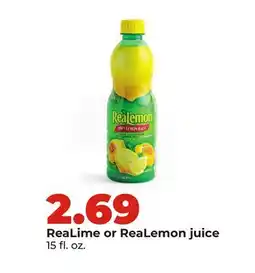 Hy-Vee ReaLime or ReaLemon juice offer