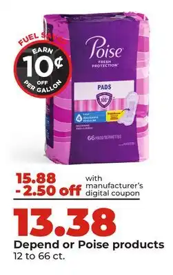 Hy-Vee Depend or Poise products offer