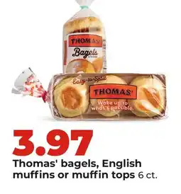 Hy-Vee Thomas' bagels, English muffins or muffin tops offer
