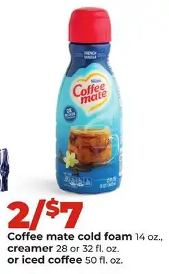 Hy-Vee Coffee mate cold foam 14 oz., creamer 28 or 32 fl. oz. or iced coffee 50 fl. oz offer