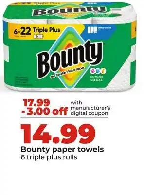Hy-Vee Bounty paper towels offer
