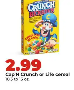 Hy-Vee Cap'N Crunch or Life cereal offer