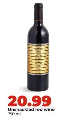Hy-Vee Unshackled red wine offer