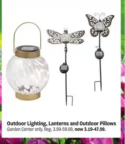 Meijer Outdoor Lighting, Lanterns and Outdoor Pillows offer