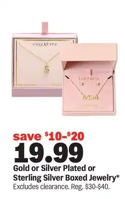 Meijer Gold or Silver Plated or Sterling Silver Boxed Jewelry offer
