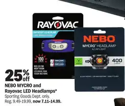 Meijer NEBO MYCRO and Rayovac LED Headlamps offer