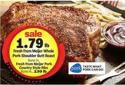 Meijer Fresh from Meijer Whole Pork Shoulder Butt Roast offer