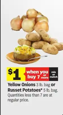 Meijer Yellow Onions 3 lb. bag or Russet Potatoes* 5 lb. bag offer