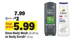 Meijer Dove Body Wash 18-20 oz. or Body Scrub* 15 oz offer