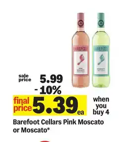Meijer Barefoot Cellars Pink Moscato or Moscato offer