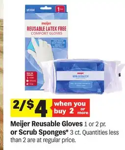Meijer Meijer Reusable Gloves 1 or 2 pr. or Scrub Sponges* 3 ct offer