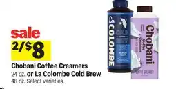 Meijer Chobani Coffee Creamers 24 oz. or La Colombe Cold Brew 48 oz offer