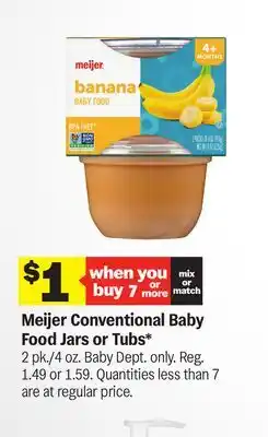 Meijer Meijer Conventional Baby Food Jars or Tubs offer