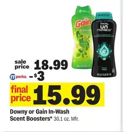 Meijer Downy or Gain In-Wash Scent Boosters offer