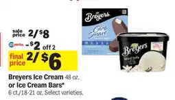 Meijer Breyers Ice Cream or Ice Cream Bars offer