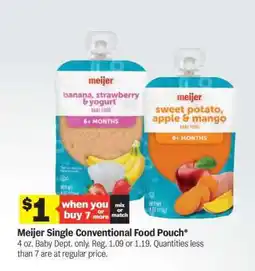 Meijer Meijer Single Conventional Food Pouch offer