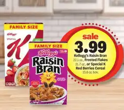 Meijer Kellogg's Raisin Bran, Frosted Flakes, or Special K Red Berries Cereal offer