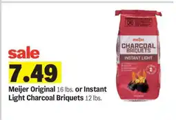 Meijer Meijer Original or Instant Light Charcoal Briquets offer