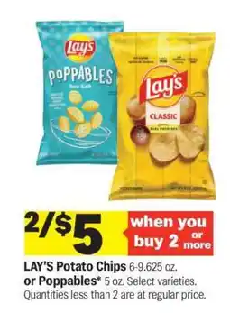 Meijer Lay's Potato Chips or Poppables offer