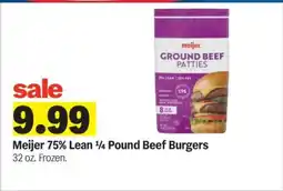 Meijer Meijer 75% Lean ¼ Pound Beef Burgers offer