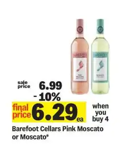 Meijer Barefoot Cellars Pink Moscato or Moscato offer